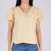 RRJ Ladies Basic Woven Shirt Boxy Fitting Special Fabric 144506 (Beige)