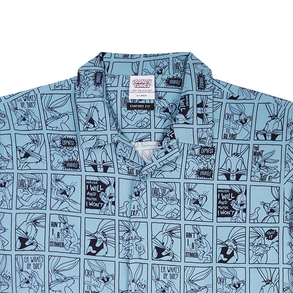 RRJ x Looney Tunes Men's Basic Woven Shirt Comfort Fitting Easy Iron Fabric 163100 (Citadel)