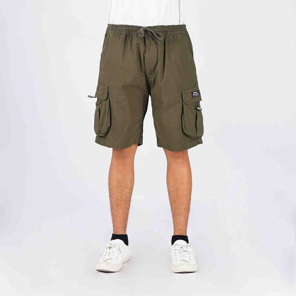 RRJ Men's Basic Non-Denim Cargo Short Mid-Rise Rinse Wash Fabric 169141 (Fatigue)