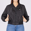 RRJ Ladies Basic Bomber Jacket Regular Fitting Nylon Fabric 140496 (Black)