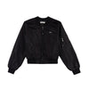 RRJ Ladies Basic Bomber Jacket Regular Fitting Nylon Fabric 140496 (Black)