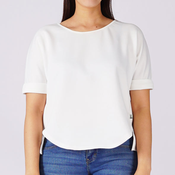 RRJ Ladies Basic Tees Regular Fitting Special Fabric 162159 (White)