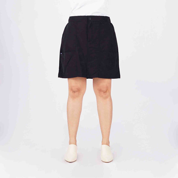 RRJ Ladies Basic Non-Denim Skirt Rinse Wash Fabric 174579 (Black)