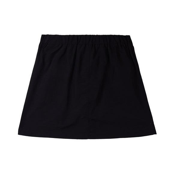 RRJ Ladies Basic Non-Denim Skirt Rinse Wash Fabric 174579 (Black)